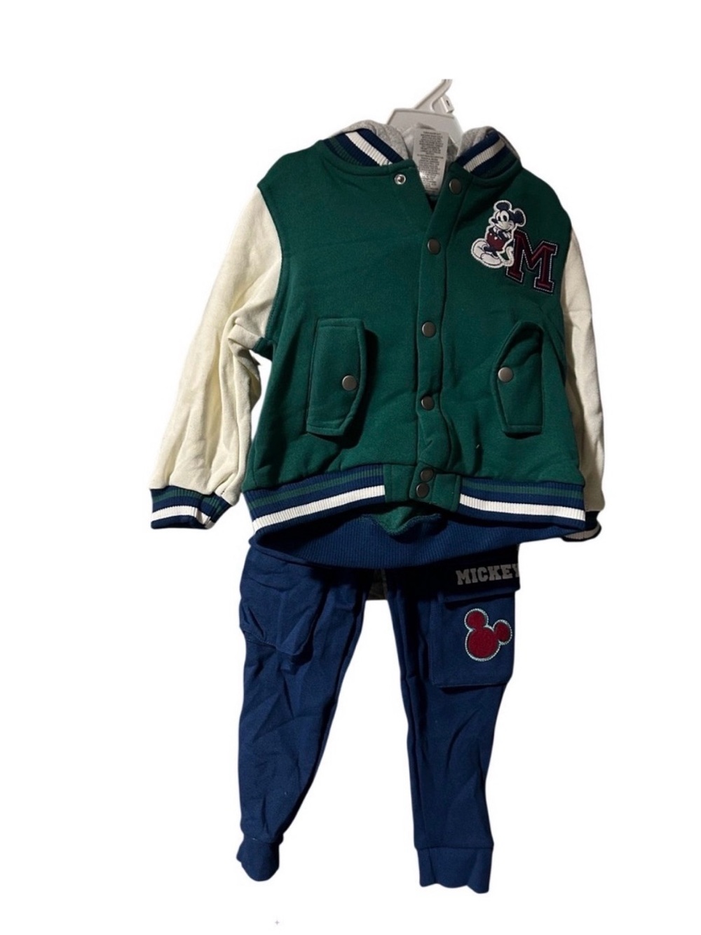 Disney Green & Navy Mickey Varsity Jacket and  Set